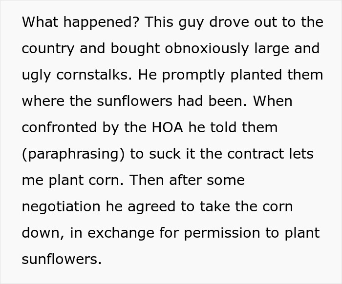 “This Is America And I Should Be Able To Plant Sunflowers”: Man Makes HOA Change Their Rules By Being Annoying “This Is America And I Should Be Able To Plant Sunflowers”: Man Makes HOA Change Their Rules By Being Annoying