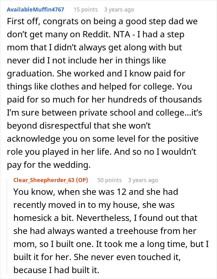 Stepdaughter Makes Sure Stepdad Knows She Hates Him, Still Shocked He Might Not Fund Her Wedding
