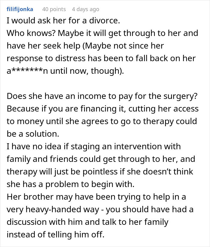Brother&rsquo;s Cruel Jokes About His Sister&rsquo;s Surgeries Leave Her Devastated And Her Husband Unable To Leave