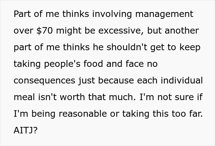 Guy Treats Coworker’s Lunches Like A Free Office Buffet, Loses His Appetite When Handed A $70 Bill Guy Treats Coworker’s Lunches Like A Free Office Buffet, Loses His Appetite When Handed A $70 Bill