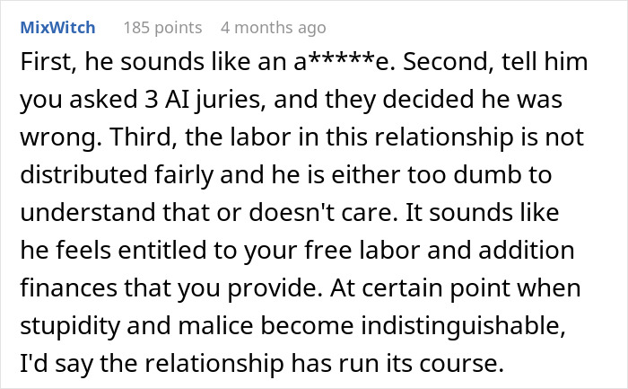 Lazy Guy Refuses To Do Housework, Gets AI Jury To Back Him Up And It Backfires Horribly Lazy Guy Refuses To Do Housework, Gets AI Jury To Back Him Up And It Backfires Horribly