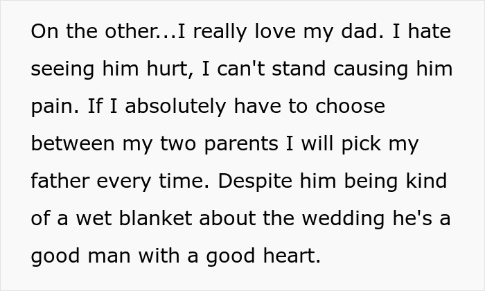 Dad Threatens To Skip Daughter’s Wedding If She Invites Cheater Mom, She’s Fed Up With Their Drama Dad Threatens To Skip Daughter’s Wedding If She Invites Cheater Mom, She’s Fed Up With Their Drama