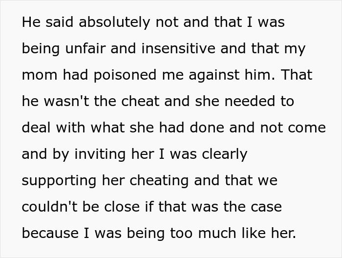 Dad Threatens To Skip Daughter’s Wedding If She Invites Cheater Mom, She’s Fed Up With Their Drama Dad Threatens To Skip Daughter’s Wedding If She Invites Cheater Mom, She’s Fed Up With Their Drama