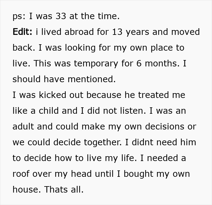 Man Regrets Shutting Up His Son, Who Just Wanted To Arrange A More Convenient Way To Move Out Man Regrets Shutting Up His Son, Who Just Wanted To Arrange A More Convenient Way To Move Out