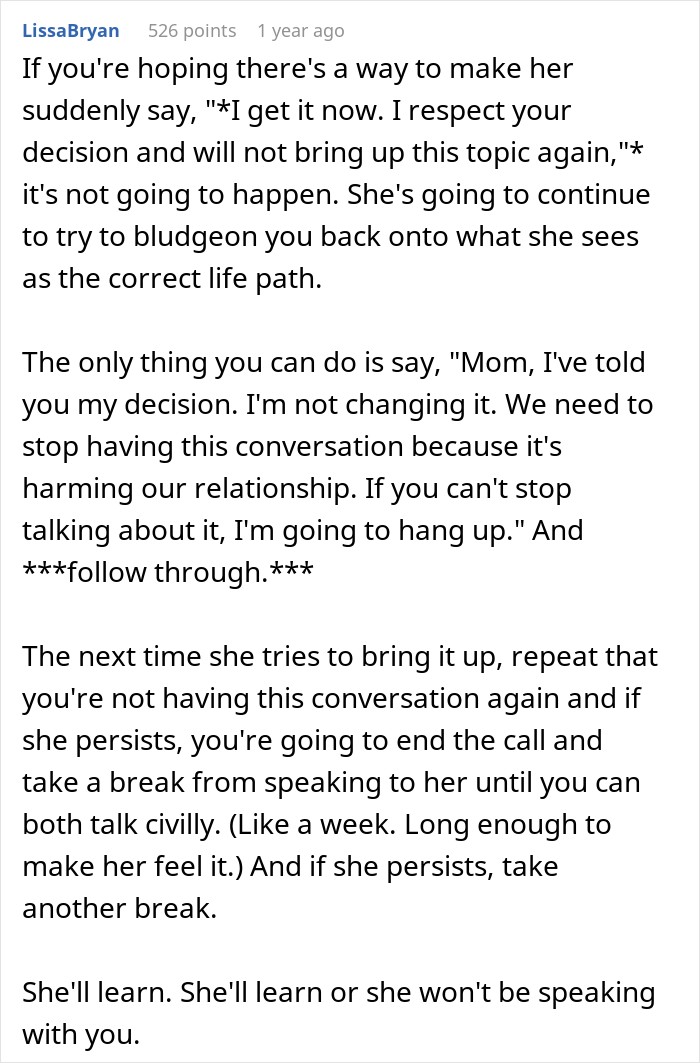 Mom Says There Is “No Point” For Daughter’s Life If She’s Not Going To Have Kids