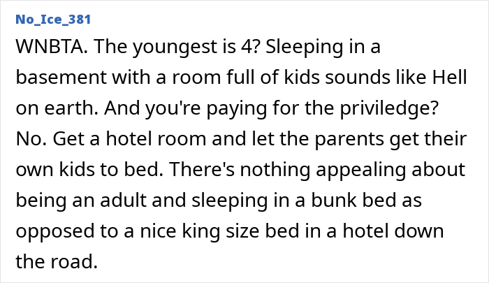 “You Guys Are The Fun Ones”: MIL Charges Child-Free Couple $600 To Share Bunk Room With 7 Kids “You Guys Are The Fun Ones”: MIL Charges Child-Free Couple $600 To Share Bunk Room With 7 Kids