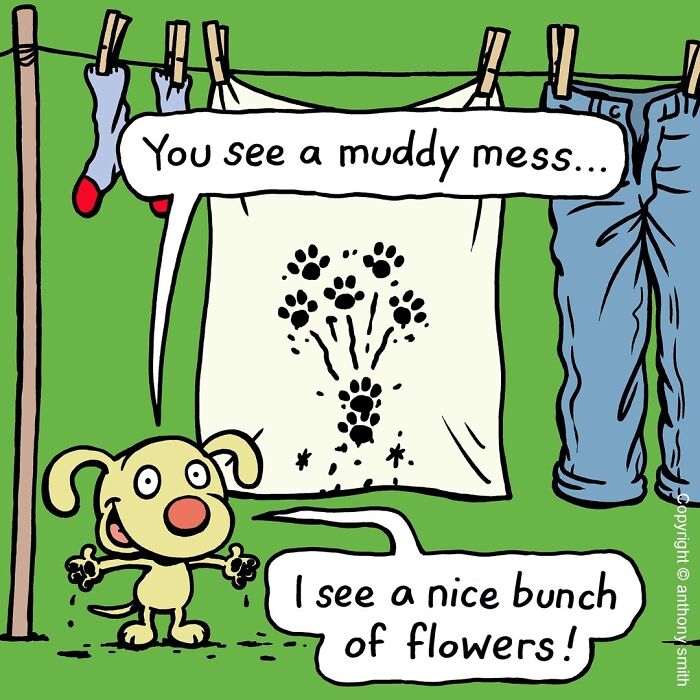 Artist Makes 30 Hilarious One-Panel Comics About A Cute Dog And His Daily Dilemmas (New Pics)