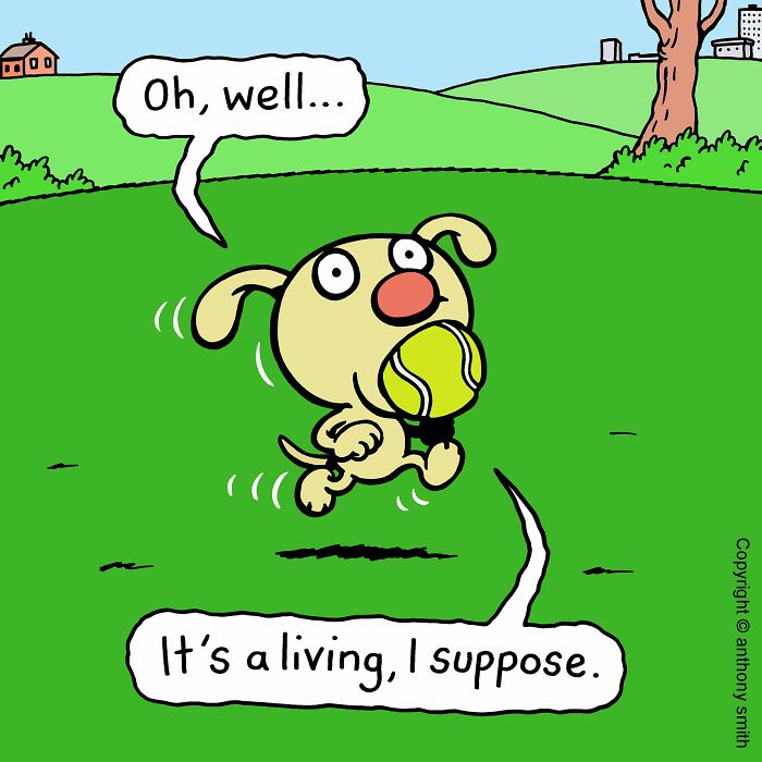 Artist Makes 30 Hilarious One-Panel Comics About A Cute Dog And His Daily Dilemmas (New Pics)