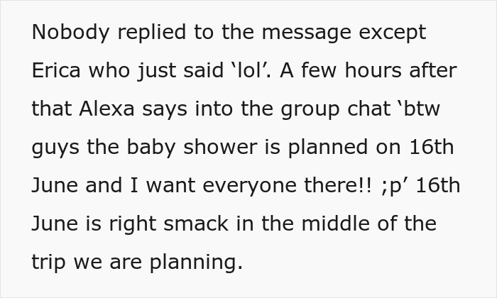 Woman Shows Her True Face When Friend Group Decides Her Pregnancy Is Not A Reason To Cancel Their Trip Woman Shows Her True Face When Friend Group Decides Her Pregnancy Is Not A Reason To Cancel Their Trip