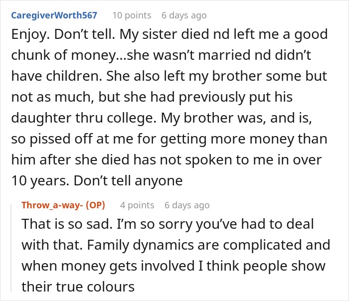 Woman Gets A Life-Changing Inheritance While Sis Gets A Fraction, Decides Her New Life Should Be A Secret Woman Gets A Life-Changing Inheritance While Sis Gets A Fraction, Decides Her New Life Should Be A Secret