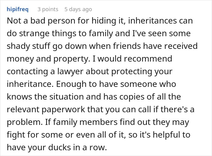 Woman Gets A Life-Changing Inheritance While Sis Gets A Fraction, Decides Her New Life Should Be A Secret Woman Gets A Life-Changing Inheritance While Sis Gets A Fraction, Decides Her New Life Should Be A Secret