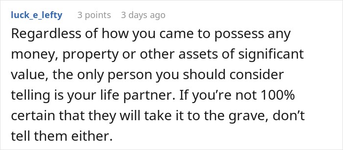 Woman Gets A Life-Changing Inheritance While Sis Gets A Fraction, Decides Her New Life Should Be A Secret Woman Gets A Life-Changing Inheritance While Sis Gets A Fraction, Decides Her New Life Should Be A Secret
