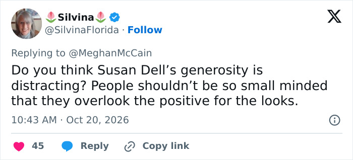 After Susan Dell’s Viral Transformation, Conservative Woman Slams ‘MAGA Face’ Trend In Trump’s Circle After Susan Dell’s Viral Transformation, Conservative Woman Slams ‘MAGA Face’ Trend In Trump’s Circle