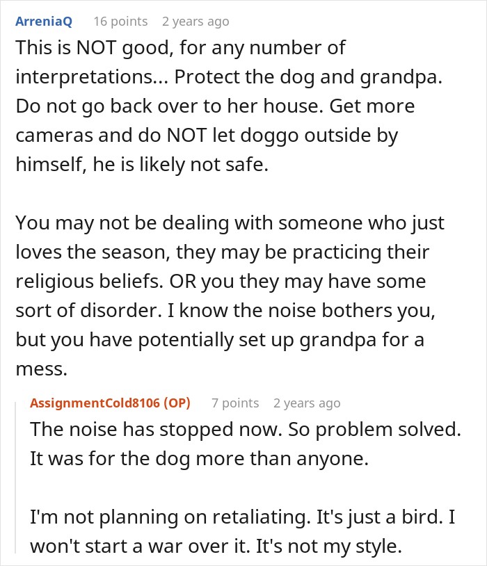 Man Asks Grandpa&rsquo;s Neighbor To Keep Quiet For The Sake Of An Old Dog, Gets A Witchy Stalker In Return