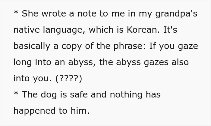 Man Asks Grandpa&rsquo;s Neighbor To Keep Quiet For The Sake Of An Old Dog, Gets A Witchy Stalker In Return