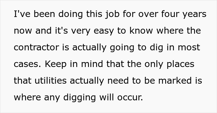 Contractor Wants Every Utility Marked, So Worker Makes Sure Nobody Can Miss Them