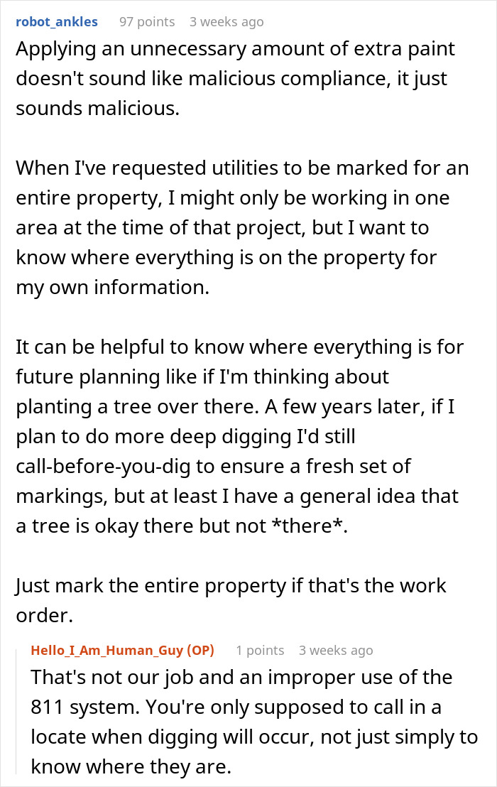 Contractor Wants Every Utility Marked, So Worker Makes Sure Nobody Can Miss Them