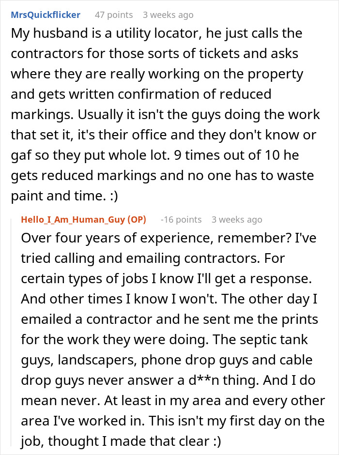 Contractor Wants Every Utility Marked, So Worker Makes Sure Nobody Can Miss Them