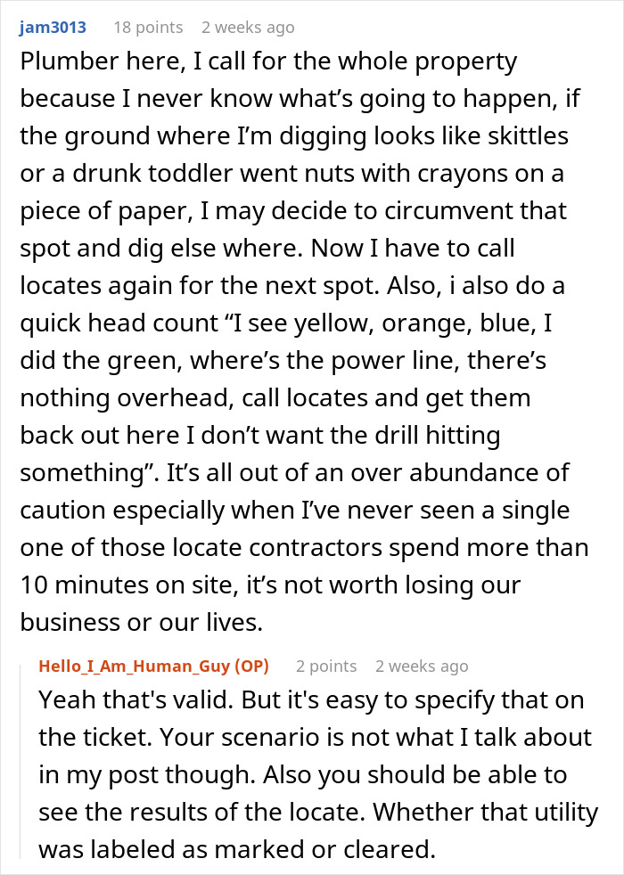 Contractor Wants Every Utility Marked, So Worker Makes Sure Nobody Can Miss Them