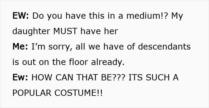 Mom Can’t Find Popular Costume In Her Daughter’s Size, Blows Up At Employee Over Military Discount Mom Can’t Find Popular Costume In Her Daughter’s Size, Blows Up At Employee Over Military Discount