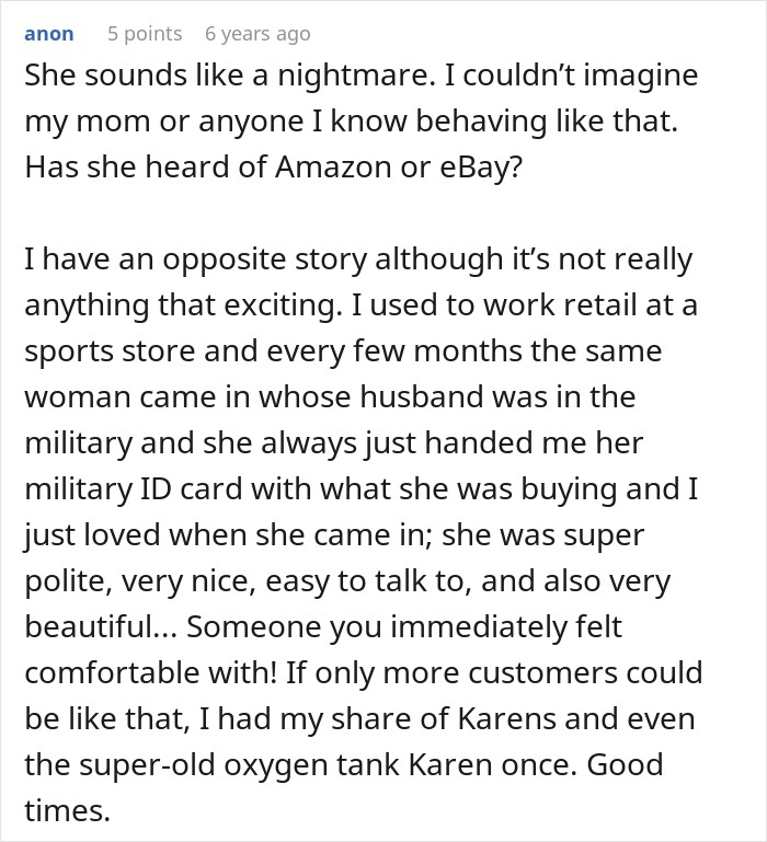 Mom Can’t Find Popular Costume In Her Daughter’s Size, Blows Up At Employee Over Military Discount Mom Can’t Find Popular Costume In Her Daughter’s Size, Blows Up At Employee Over Military Discount