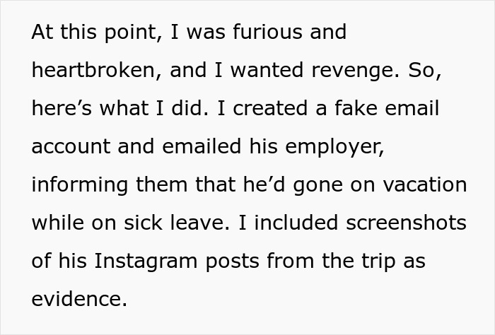 25YO Takes Revenge On BF Who Found A “Backup” GF By Emailing His Employer About His Fake Sick Leave 25YO Takes Revenge On BF Who Found A “Backup” GF By Emailing His Employer About His Fake Sick Leave
