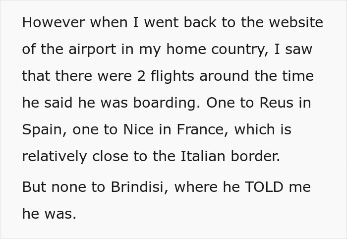 Guy Takes An Imaginary Flight To Italy, His Story Falls Apart As GF Checks The Flight Tracker