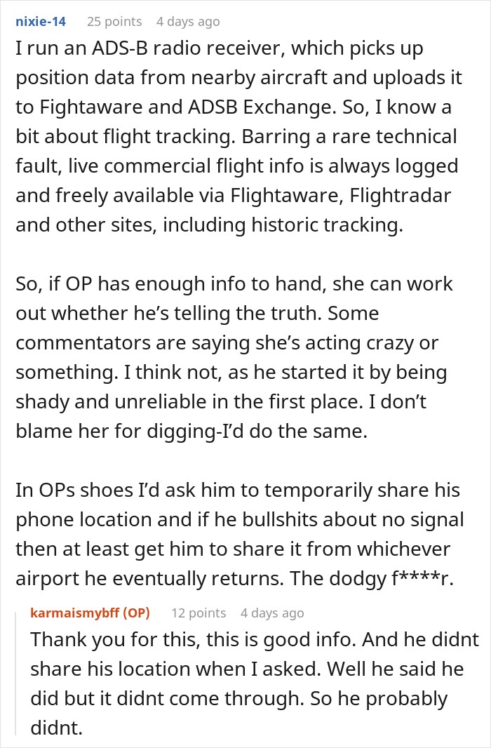 Guy Takes An Imaginary Flight To Italy, His Story Falls Apart As GF Checks The Flight Tracker