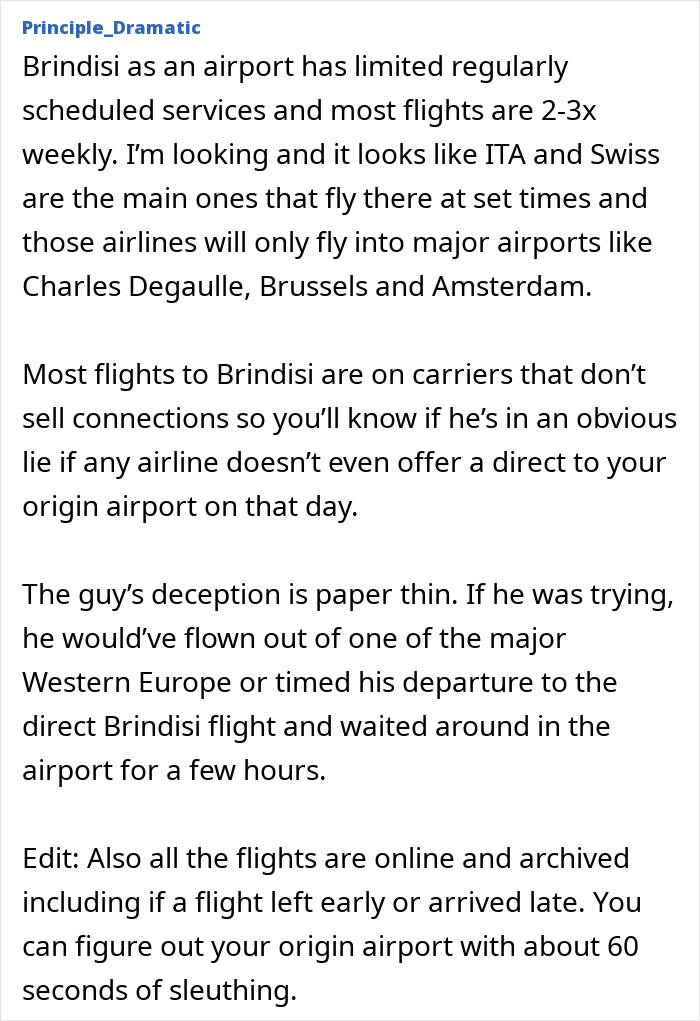 Guy Takes An Imaginary Flight To Italy, His Story Falls Apart As GF Checks The Flight Tracker