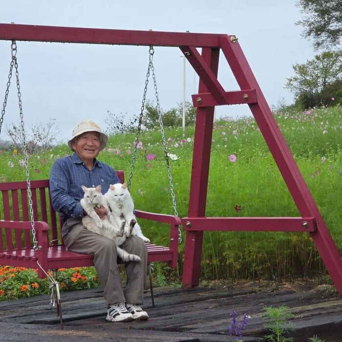 This Grandpa Takes His Adorable Cats To Lovely Scenery, But They Keep Fighting Instead Of Posing (20 Pics) This Grandpa Takes His Adorable Cats To Lovely Scenery, But They Keep Fighting Instead Of Posing (20 Pics)