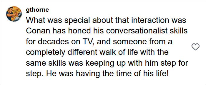 68-Year-Old Bar Owner Accidentally Goes Viral After Outsmarting Conan O’Brien During Subway Interview 68-Year-Old Bar Owner Accidentally Goes Viral After Outsmarting Conan O’Brien During Subway Interview