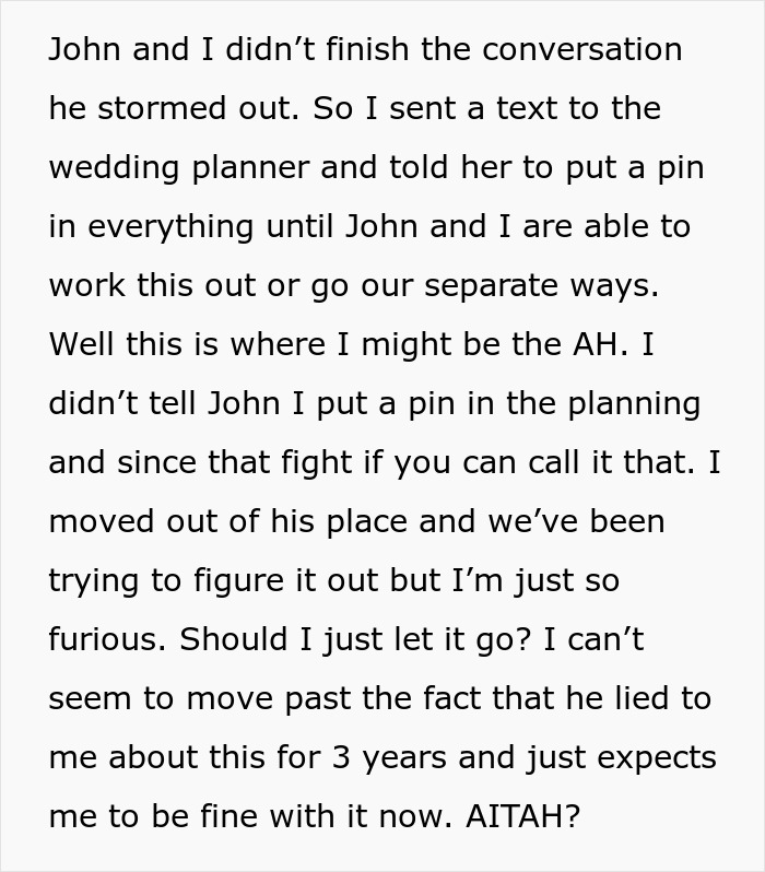 Man Thinks He’s Getting Married In 2 Weeks, Fiancé’s 3-Year Lie Has Him Packing His Bags Instead Man Thinks He’s Getting Married In 2 Weeks, Fiancé’s 3-Year Lie Has Him Packing His Bags Instead