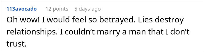 Man Thinks He’s Getting Married In 2 Weeks, Fiancé’s 3-Year Lie Has Him Packing His Bags Instead Man Thinks He’s Getting Married In 2 Weeks, Fiancé’s 3-Year Lie Has Him Packing His Bags Instead