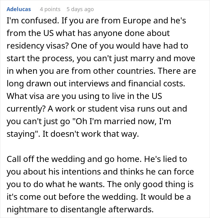 Man Thinks He’s Getting Married In 2 Weeks, Fiancé’s 3-Year Lie Has Him Packing His Bags Instead Man Thinks He’s Getting Married In 2 Weeks, Fiancé’s 3-Year Lie Has Him Packing His Bags Instead