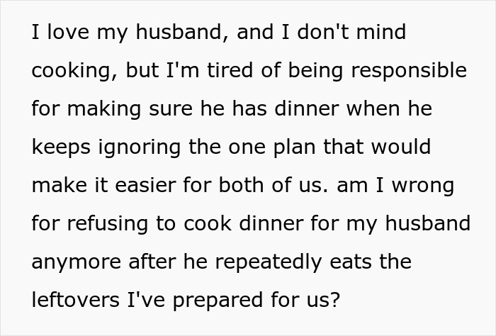 Woman Stops Making A Second Dinner Because Husband Keeps Breaking His Promise, He Runs Crying To His Mom Woman Stops Making A Second Dinner Because Husband Keeps Breaking His Promise, He Runs Crying To His Mom