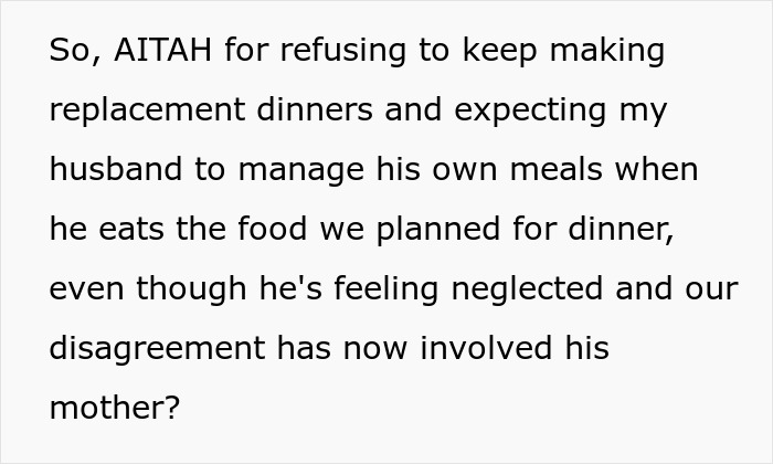 Woman Stops Making A Second Dinner Because Husband Keeps Breaking His Promise, He Runs Crying To His Mom Woman Stops Making A Second Dinner Because Husband Keeps Breaking His Promise, He Runs Crying To His Mom
