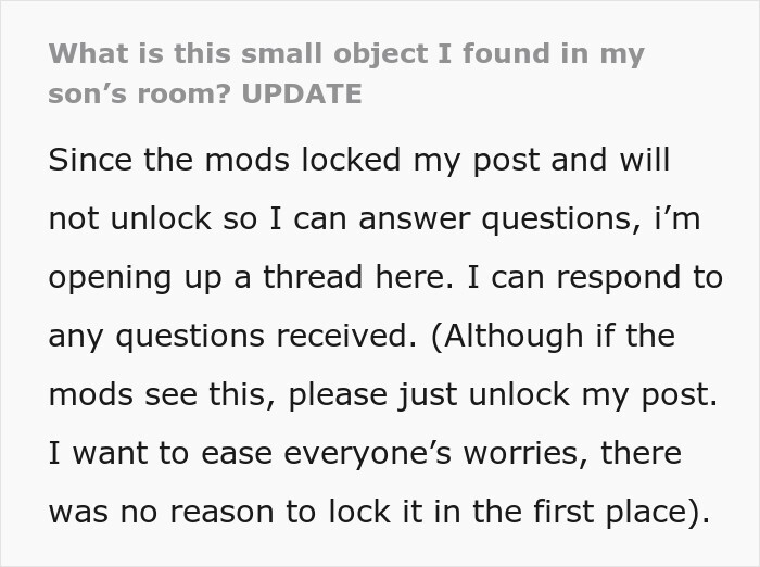 Mom Finds Strange Object In Son’s Room, Everything She Finds Out Makes The Situation Creepier And Weirder Mom Finds Strange Object In Son’s Room, Everything She Finds Out Makes The Situation Creepier And Weirder
