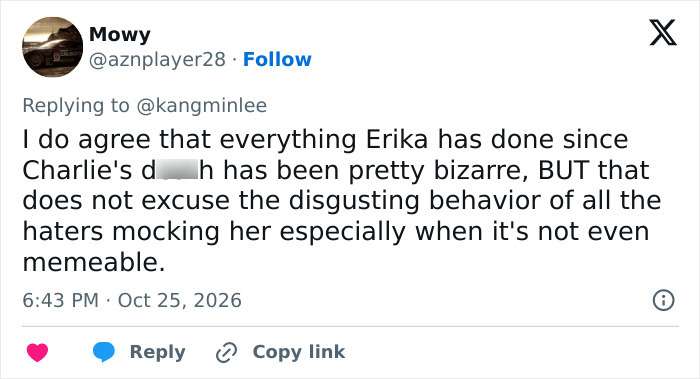 “Eyes Have To Be Crazier”: Influencer Sparks Backlash By Making Parody Of Erika Kirk With Halloween Costume