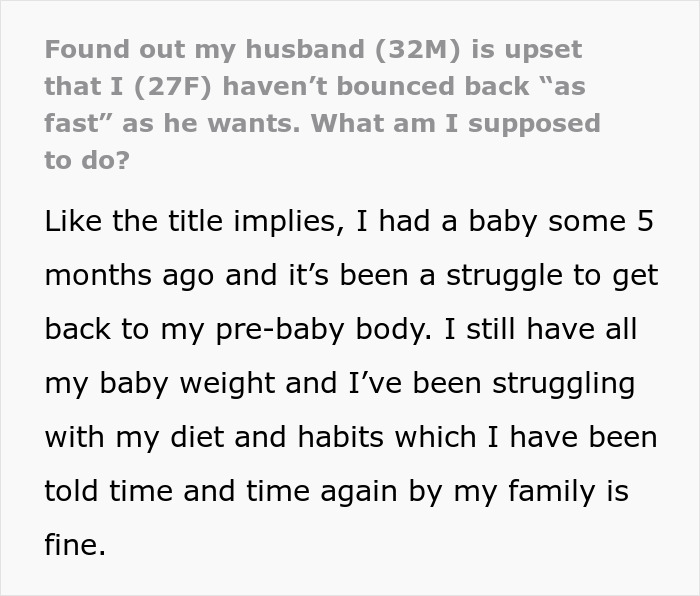 Husband&rsquo;s Secret Texts To His Mom About His Wife&rsquo;s Postpartum Body Leave Her Wishing He&rsquo;d Cheated