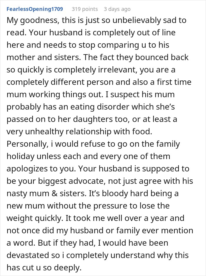 Husband&rsquo;s Secret Texts To His Mom About His Wife&rsquo;s Postpartum Body Leave Her Wishing He&rsquo;d Cheated