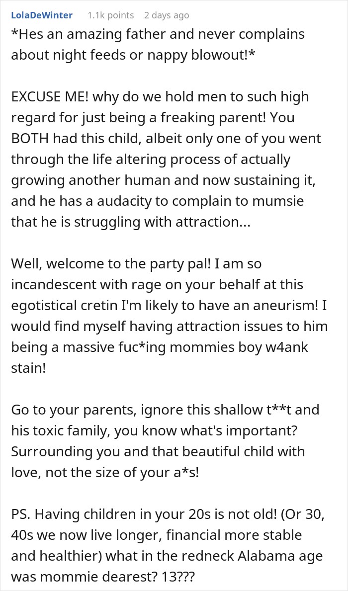 Husband&rsquo;s Secret Texts To His Mom About His Wife&rsquo;s Postpartum Body Leave Her Wishing He&rsquo;d Cheated