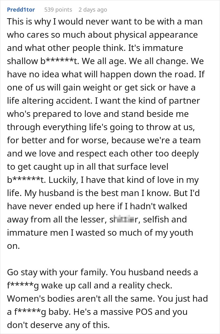 Husband&rsquo;s Secret Texts To His Mom About His Wife&rsquo;s Postpartum Body Leave Her Wishing He&rsquo;d Cheated