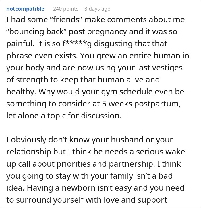 Husband&rsquo;s Secret Texts To His Mom About His Wife&rsquo;s Postpartum Body Leave Her Wishing He&rsquo;d Cheated