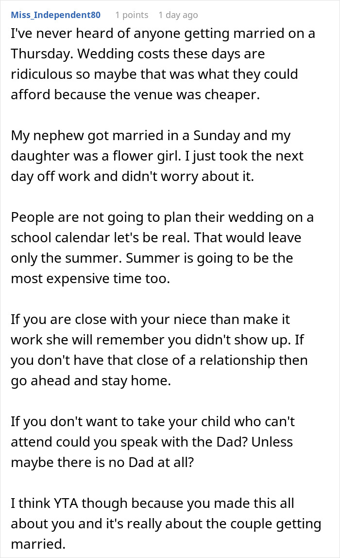 Parents Expect Daughter To Sacrifice Everything Just To Attend Niece&rsquo;s Wedding Because Family Comes First