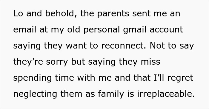 Parents Dismiss Son’s Achievements For Years, Suddenly Want A Relationship A Decade After He Cut Them Off Parents Dismiss Son’s Achievements For Years, Suddenly Want A Relationship A Decade After He Cut Them Off