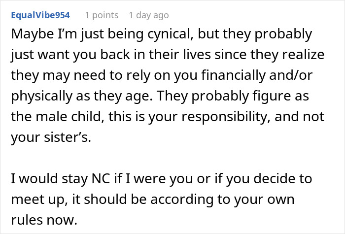 Parents Dismiss Son’s Achievements For Years, Suddenly Want A Relationship A Decade After He Cut Them Off Parents Dismiss Son’s Achievements For Years, Suddenly Want A Relationship A Decade After He Cut Them Off
