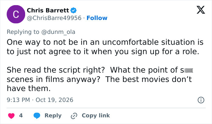 Hollywood Actress Triggers Outrage After Surprising Demand For Safer Intimate Scenes Resurfaces