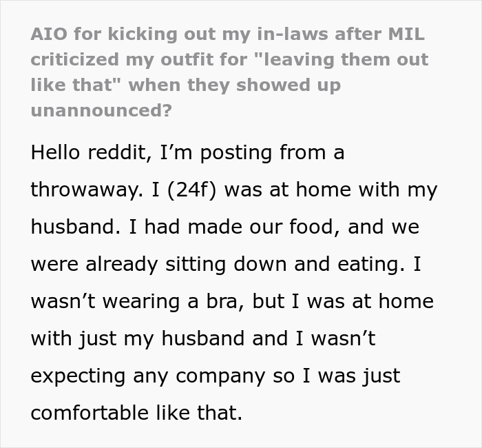 Woman Kicks Out In-Laws After MIL Shames DIL For Not Wearing A Bra At Home, They Leave In A Huff