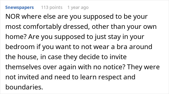 Woman Kicks Out In-Laws After MIL Shames DIL For Not Wearing A Bra At Home, They Leave In A Huff