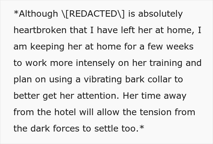 Hotel Tells Employee To Not Bring Untrained Dog To Work, She Calls Them “Satanic Reptilian Illuminati”